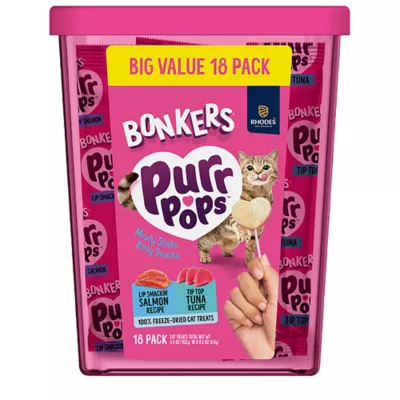 Product Bonkers Purr Pops Lickable Cat Treats - Variety Pack, Salmon & Tuna