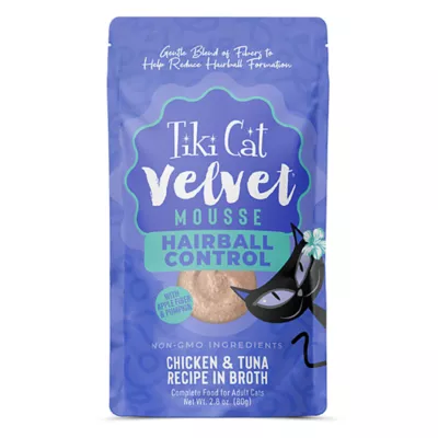 Product Tiki Cat® Velvet® Adult Wet Cat Food - Mousse, Hairball, Chicken & Tuna, 2.4 OZ