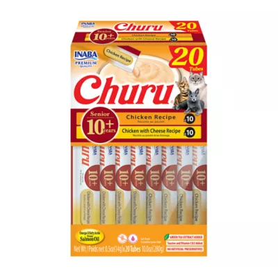 Product Inaba Churu Senior Creamy Puree Lickable Cat Treat - Variety Pack, 10 Oz