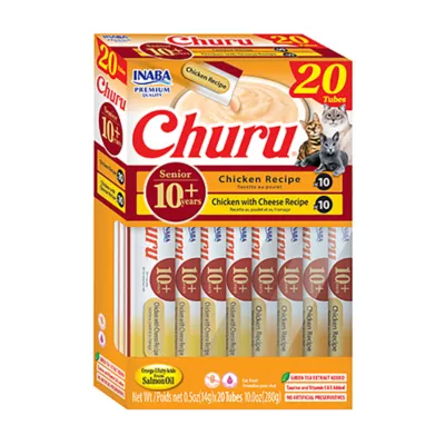 Product Inaba Churu Senior Creamy Puree Lickable Cat Treat - Variety Pack, 10 Oz