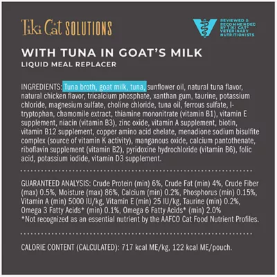 Product Tiki Cat® Solutions™ Liquid Meal Replacer - Tuna in Goat's Milk, 6 Oz