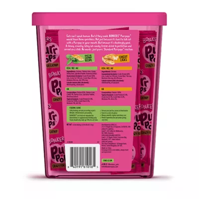 Product Bonkers Purr Pops Lickable Cat Treats - Variety Pack, Catnip & Chicken