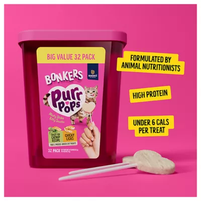 Product Bonkers Purr Pops Lickable Cat Treats - Variety Pack, Catnip & Chicken