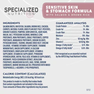 Product Natural Balance Specialized Nutrition Sensitive Skin & Stomach Adult Wet Dog Food - Salmon & Rice