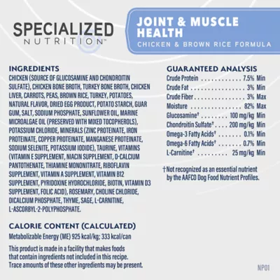 Product Natural Balance Specialized Nutrition Joint & Muscle Health Adult Wet Dog Food - Chicken & Rice