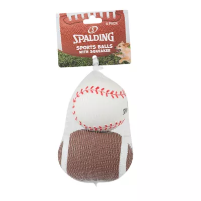 Product Spalding Baseball and Football 2 Count Dog Toys