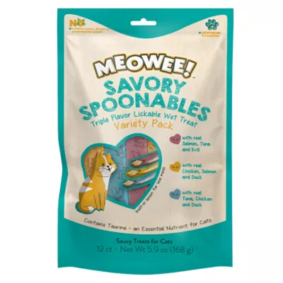 Product Meowee! Savory Spoonables - Variety Pack, 12 CT, 5.9 OZ