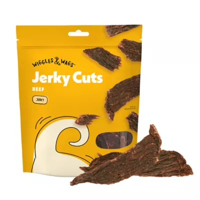 Product Wiggles and Wags Beef Jerky Cuts Dog Treats 8 OZ