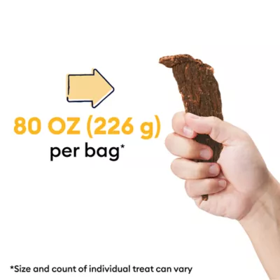 Product Wiggles and Wags Beef Jerky Cuts Dog Treats 8 OZ