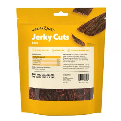 Product Wiggles and Wags Beef Jerky Cuts Dog Treats 8 OZ