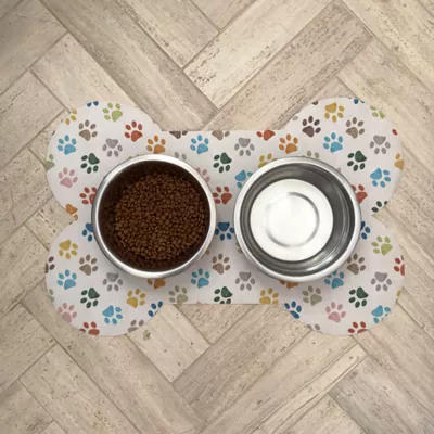 Product Washable Dog Bowl Mat Happy Paws 18" x 27"