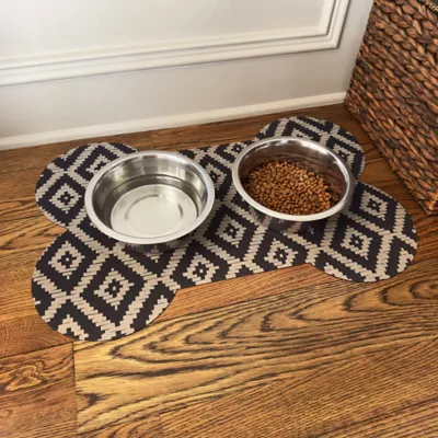 Product Washable Dog Bowl Mat Diamonds in the Ruff 18" x 27"