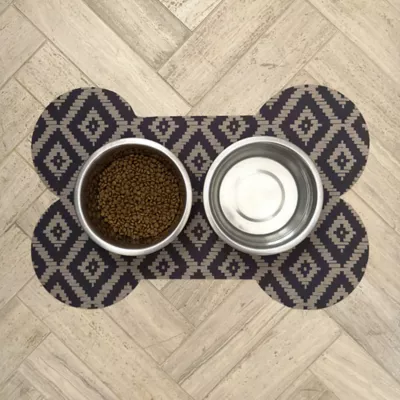 Product Washable Dog Bowl Mat Diamonds in the Ruff 18" x 27"