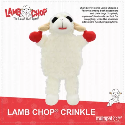 Product Multipet Lamb Chop Crinkle Squeaker Plush Dog Toy