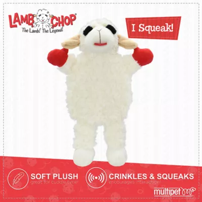 Product Multipet Lamb Chop Crinkle Squeaker Plush Dog Toy