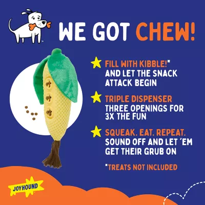 Product Joyhound® Corn Treat Dispensing Plush Dog Toy