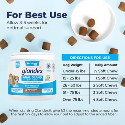 Product Glandex® boot the scoot!™ Anal Gland Health Soft Chews for Dogs - Peanut Butter, 60 count