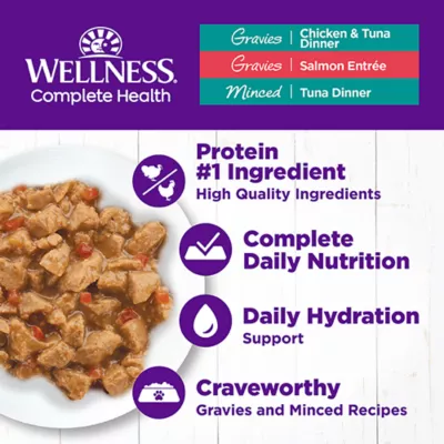 Product Wellness® Complete Health Adult Cat Wet Food - Tasty Textures, Variety Pack, 12 CT, 36 OZ