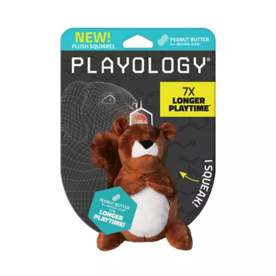 Product Playology Squirrel Peanut Butter Scent Plush Dog Toy