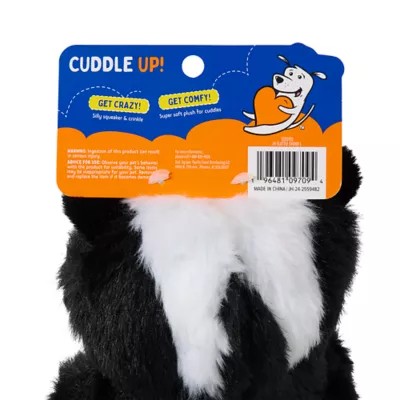 Product Joyhound® Crazy Comfy Flattie Skunk Squeaker Crinkle Plush Dog Toy