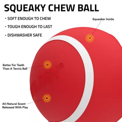 Product Playology Squeaker Chew Ball Beef Scent Dog Toy 3-Pack