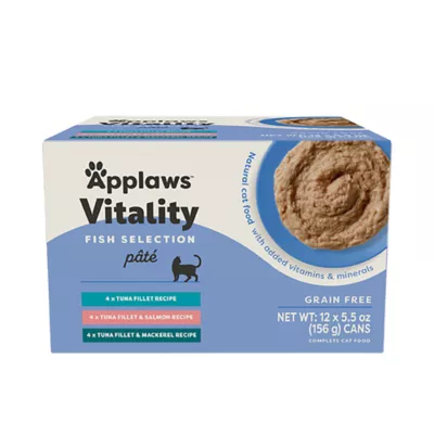 Product Applaws Cat - Adult, Wet Food, Vitality, Pate, Fish Selection, Variety Pack, 12 CT, 66 OZ