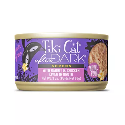 Product Tiki Cat - Adult, Wet Food, After Dark, Shreds, Rabbit & Chicken Liver, In Broth, 3 OZ