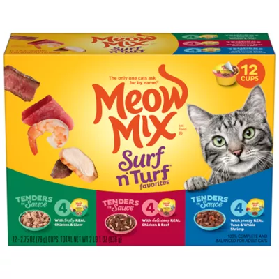 Product Meow Mix Surf N Turf - Variety Pack, 12 CT, 33 OZ
