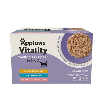 Product Applaws Cat - Adult, Wet Food, Vitality, In Broth, Variety Pack, 12 CT, 66 OZ