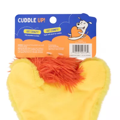 Product Joyhound® Crazy Comfy Flattie Lion Squeaker Crinkle Plush Dog Toy