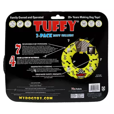 Product TUFFY® Jr Bone & Ring Squeaker Dog Toy 2-Pack