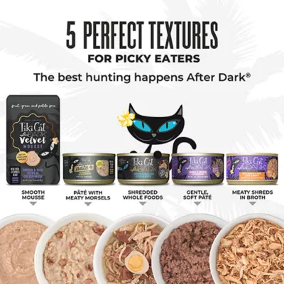 Product Tiki Cat - Adult, Wet Food, After Dark, Pate, Variety Pack, 8 CT, 44 OZ