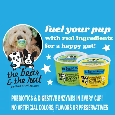 Product The Bear & The Rat Frozen Yogurt All Life Stages Frozen Dog Treats - Banana & Peanut Butter