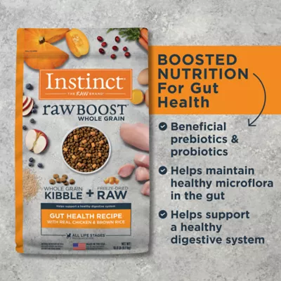 Product Instinct® RawBoost Whole Grain Kibble + Freeze-Dried Raw Gut Health All Life Stages Dry Dog Food