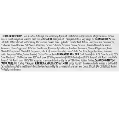 Product Simply Nourish Adult Wet Cat Food - Tender Moursels in Broth, 3 Oz