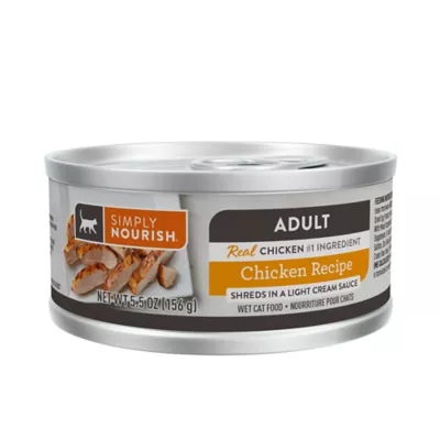 Product Simply Nourish Adult Wet Cat Food - Shreds in Cream Sauce, 5.5 Oz