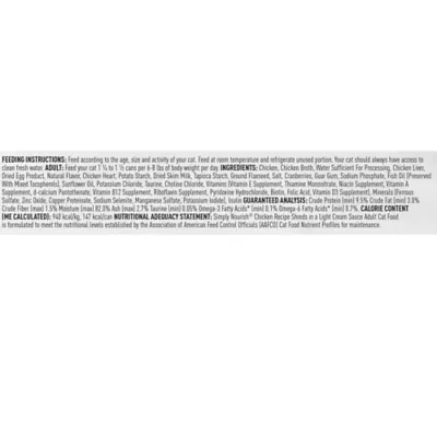 Product Simply Nourish Adult Wet Cat Food - Shreds in Cream Sauce, 5.5 Oz