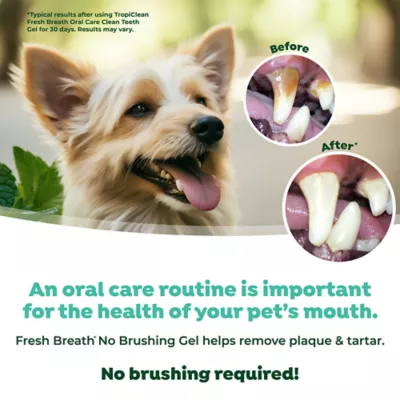 Product TropiClean Fresh Breath - No Brushing Clean Teeth Dental & Oral Care Gel for Dogs, 59ml