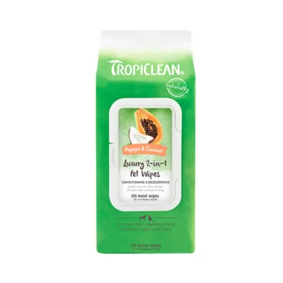 Product TropiClean Luxury 2-in-1 Wipes for Dogs & Cats - Papaya & Coconut