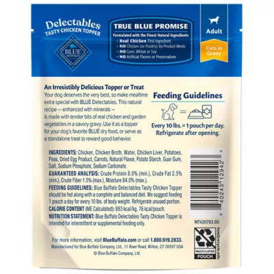 Product Blue Buffalo Delectables Cuts in Gravy Adult Dog Food Topper - Chicken, 3 0z