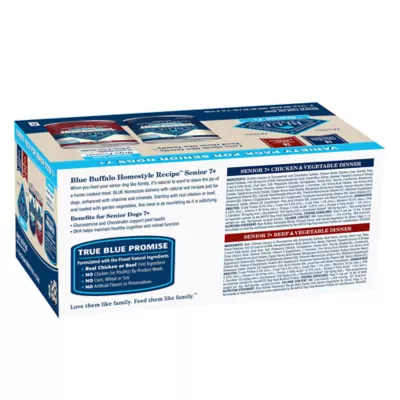 Product Blue Buffalo Homestyle Recipe Variety Pack Senior 7+ Wet Dog Food - Chicken & Beef, 6 Count