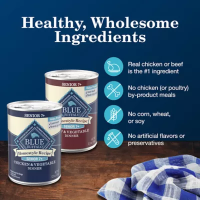 Product Blue Buffalo Homestyle Recipe Variety Pack Senior 7+ Wet Dog Food - Chicken & Beef, 6 Count