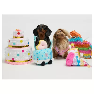Product Hotel Doggy Birthday Theme Confetti Birthday Cake Plush Dog Toy