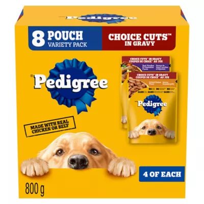 Product Pedigree Adult Wet Dog Food Choice Cuts in Gravy - Beef and Chicken Variety Pack 8 Count