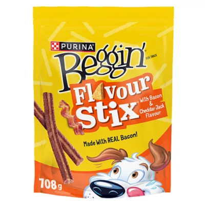 Product Beggin' Flavour Stix Bacon & Cheddar Jack, Dog Treats, 708 g