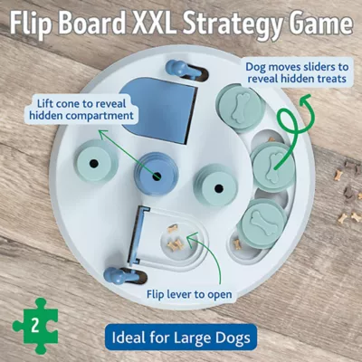 Product TRIXIE Dog Activity Flip Board XXL Strategy Game, Level 2 Dog Puzzle Toy, Dog Treat Toy