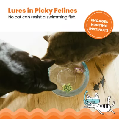 Product Catstages Meow-smerizing Fish Bowl with Electronic Fish for Bait, Cat Toy