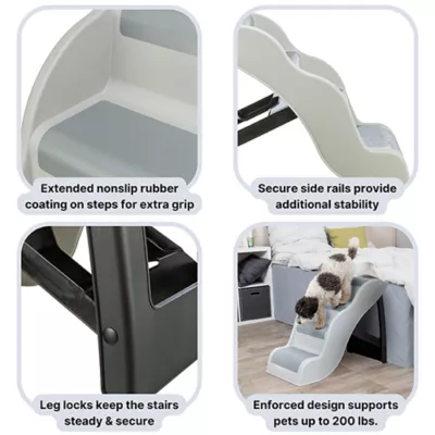 Product TRIXIE 4-Step Pet Stairs, Lightweight and Collapsible Steps Ideal for Dogs & Cats, Gray