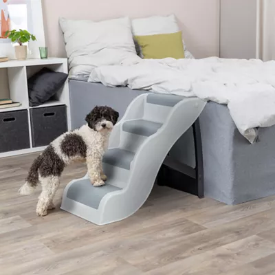 Product TRIXIE 4-Step Pet Stairs, Lightweight and Collapsible Steps Ideal for Dogs & Cats, Gray