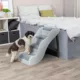 Product TRIXIE 4-Step Pet Stairs, Lightweight and Collapsible Steps Ideal for Dogs & Cats, Gray